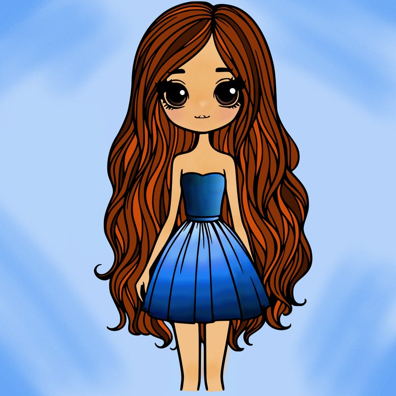 girl in short dress long hair skinny