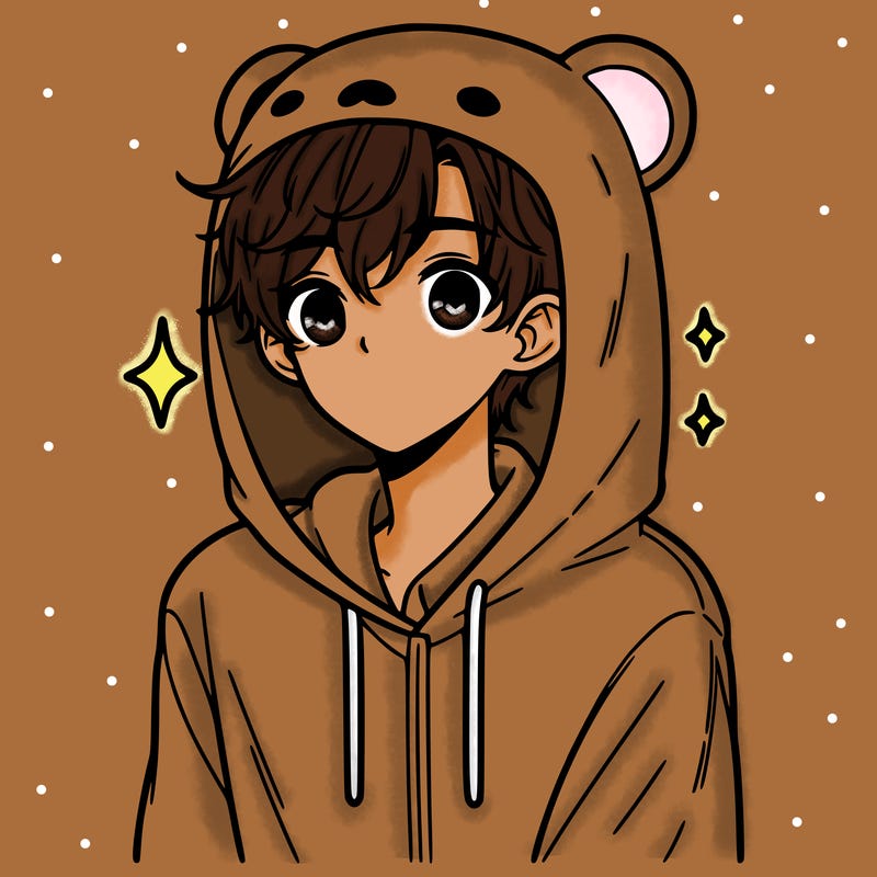 a 17 year old boy in a cute animal hoodie