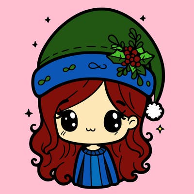 christmas hat girl
