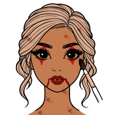 realistic person with makeup