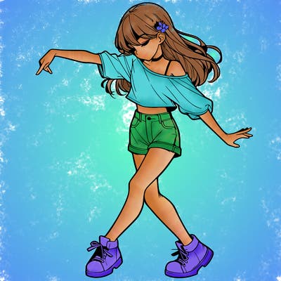 realistic girl danceing