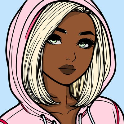realistic adult girl with hoodie on