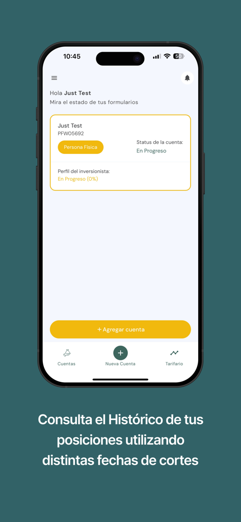 PARVAL - User dashboard of the PARVAL investment app showing account opening status and investor profile progress on an iPhone