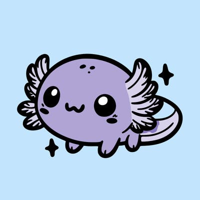 cute easy baby axolotl