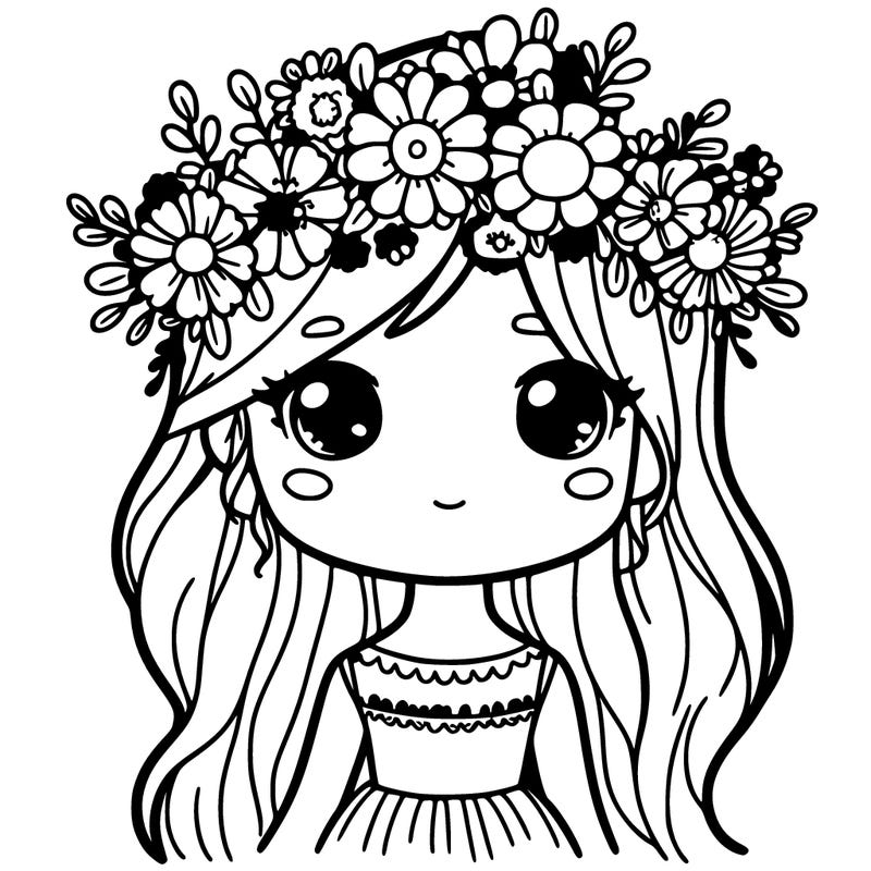 girl with flowers crown