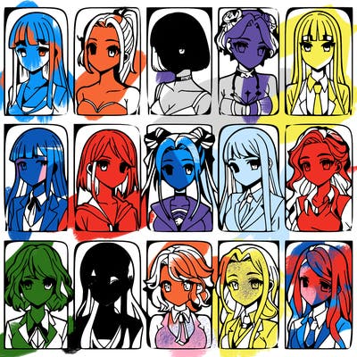 girls that look diffrent anime