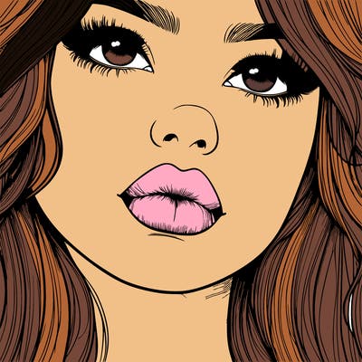 really realistic girl with lips