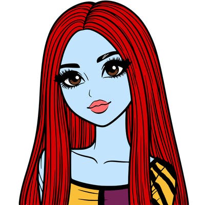 realistic girl with straight and long hair