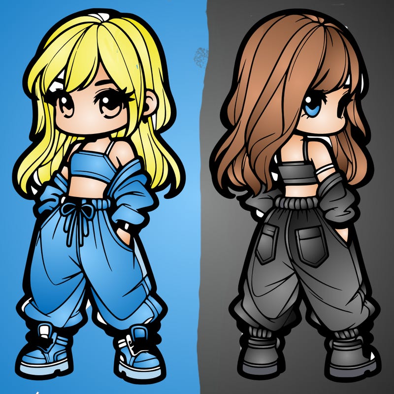 girl in crop top and baggy pants