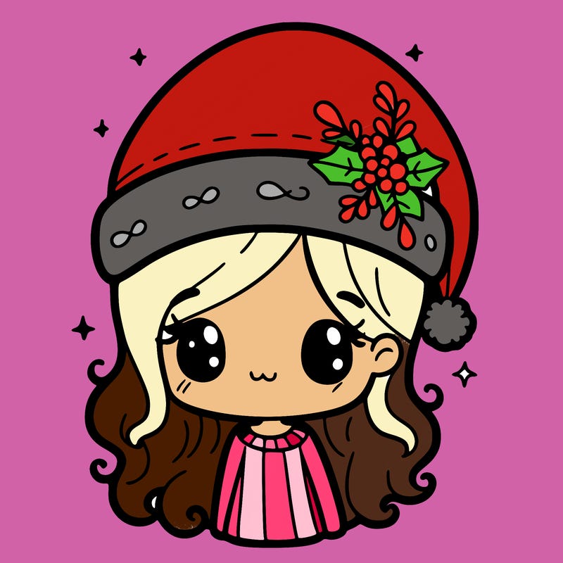 christmas hat girl