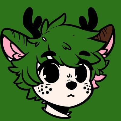 a humanoid deer with soft fluffy ears