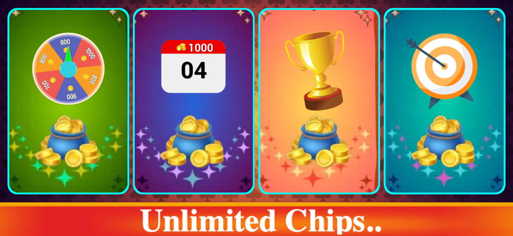 Callbreak Multiplayer Crd Game - Interface showing daily rewards and unlimited chips in the Callbreak Multiplayer card game