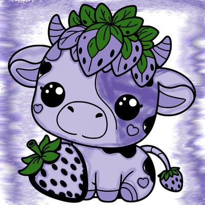cute strawberry cow