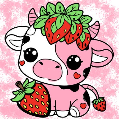 cute strawberry cow