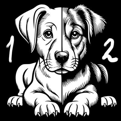 realistic dog split picture