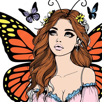 butterfly fairy realistic girl