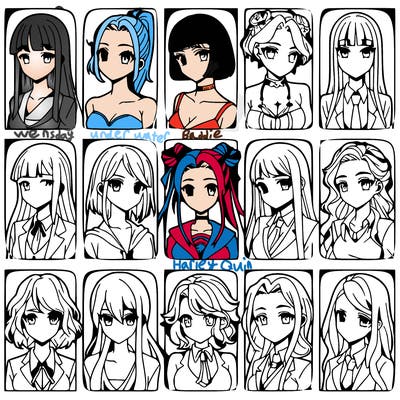 girls that look diffrent anime