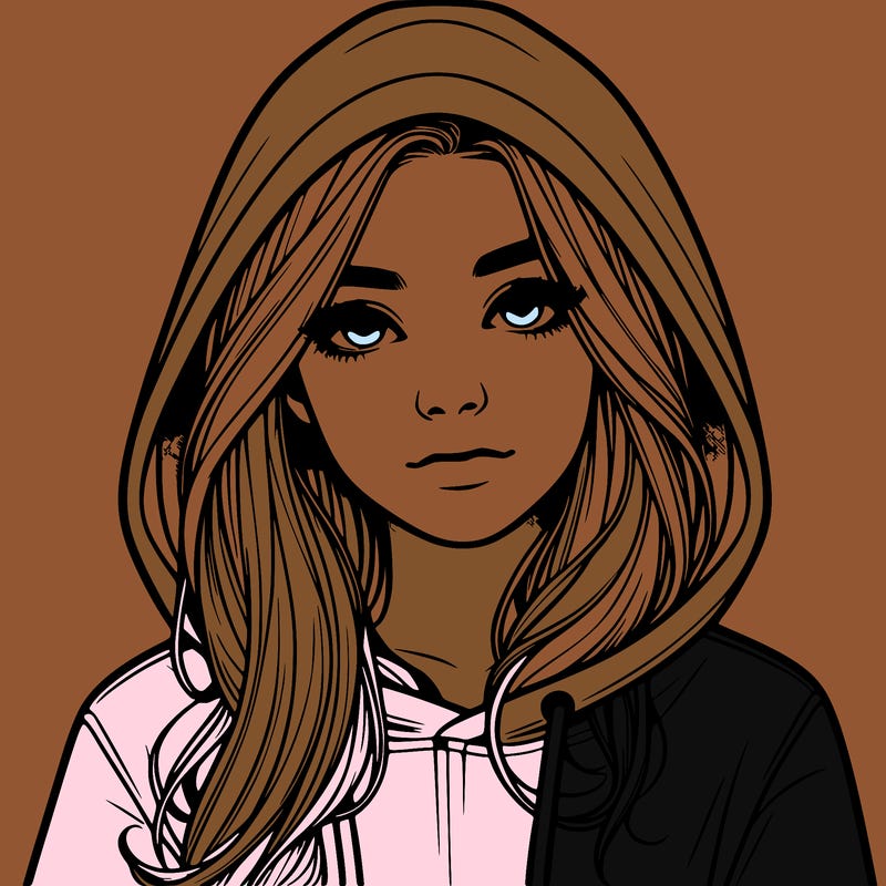 realistic girl with a hoodie