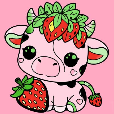 cute strawberry cow