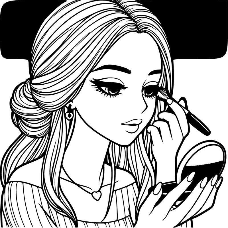 realistic girl doing makeup