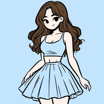 woman in a skirt and crop top