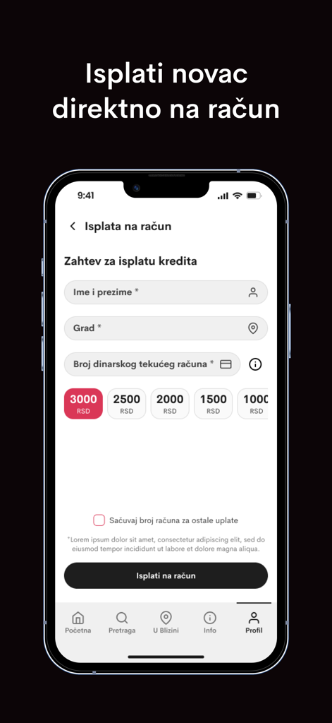 TableStar - Écran de l'application TableStar pour retirer le cashback gagné sur un compte bancaire.