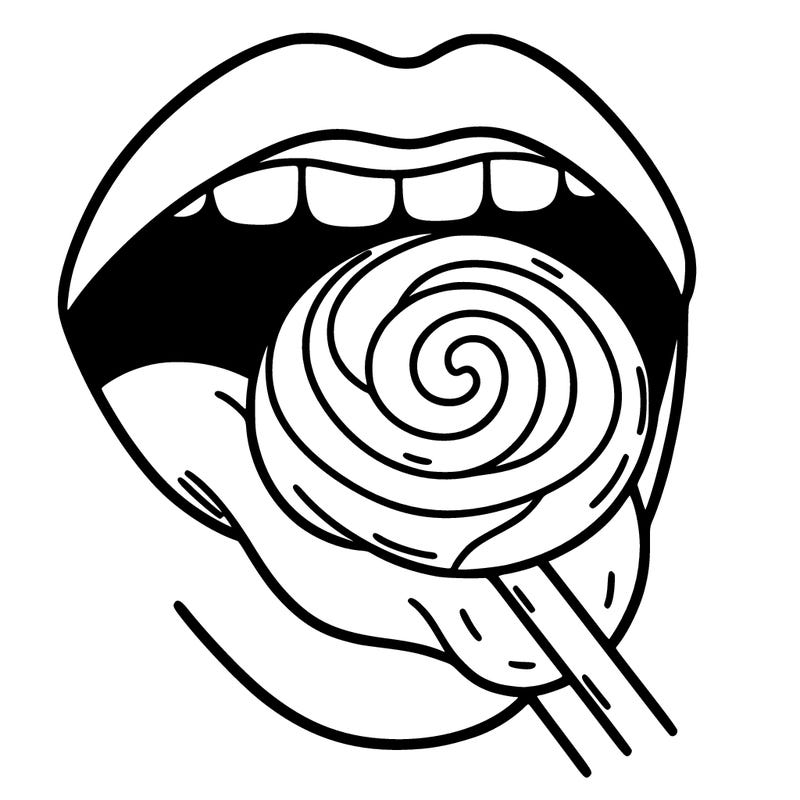 lollipop in mouth