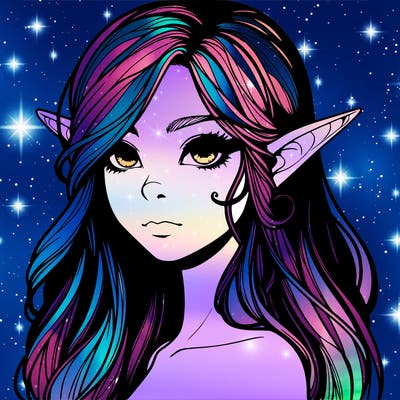 elf girl realistic dark fantasy