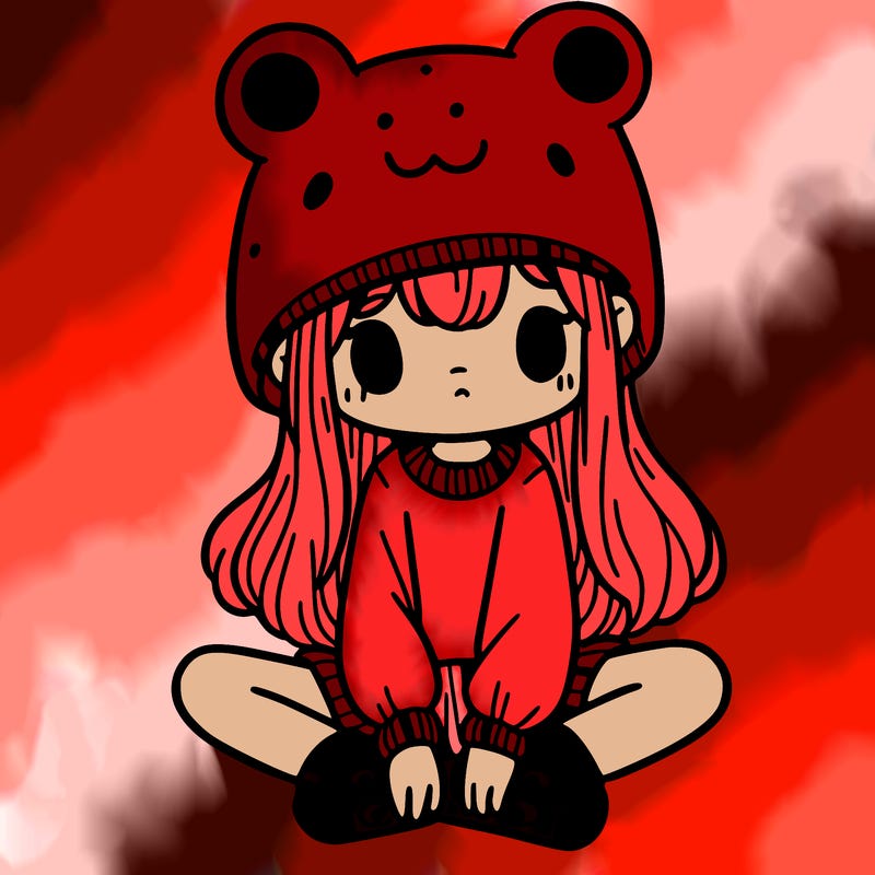 a girl wearing a frog hat and some frog socks