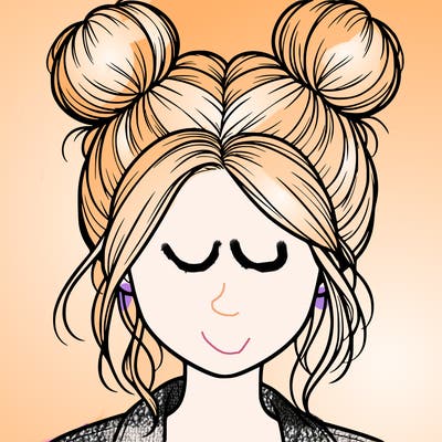 realistic girl with buns on the top of her hair