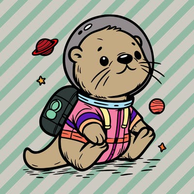 otter in a space suit