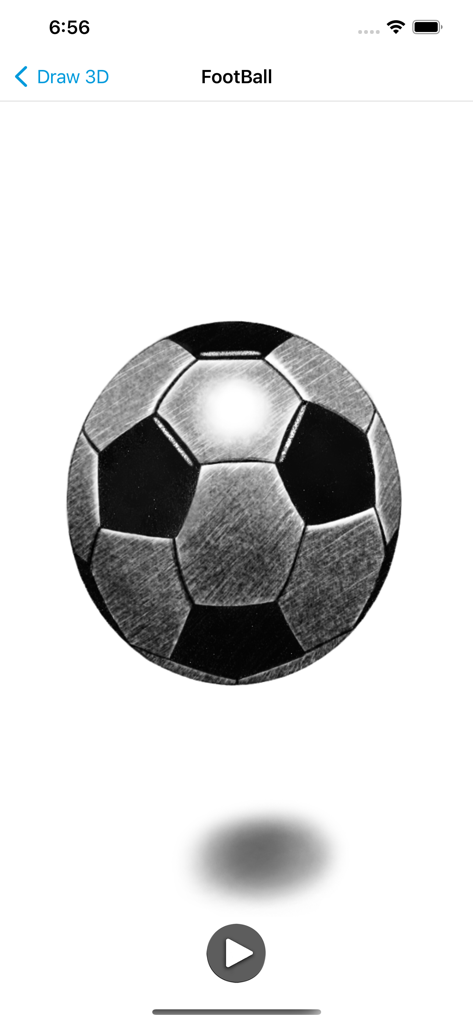 Learn how to Draw 3D - Dibujo a lápiz 3D de un balón de fútbol que muestra una sombra de ilusión óptica.