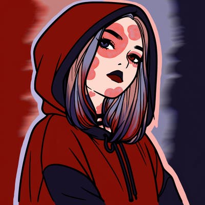 a realistic girl in a hoodie