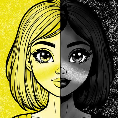 realistic girl in half