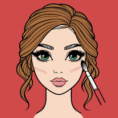 realistic person with makeup