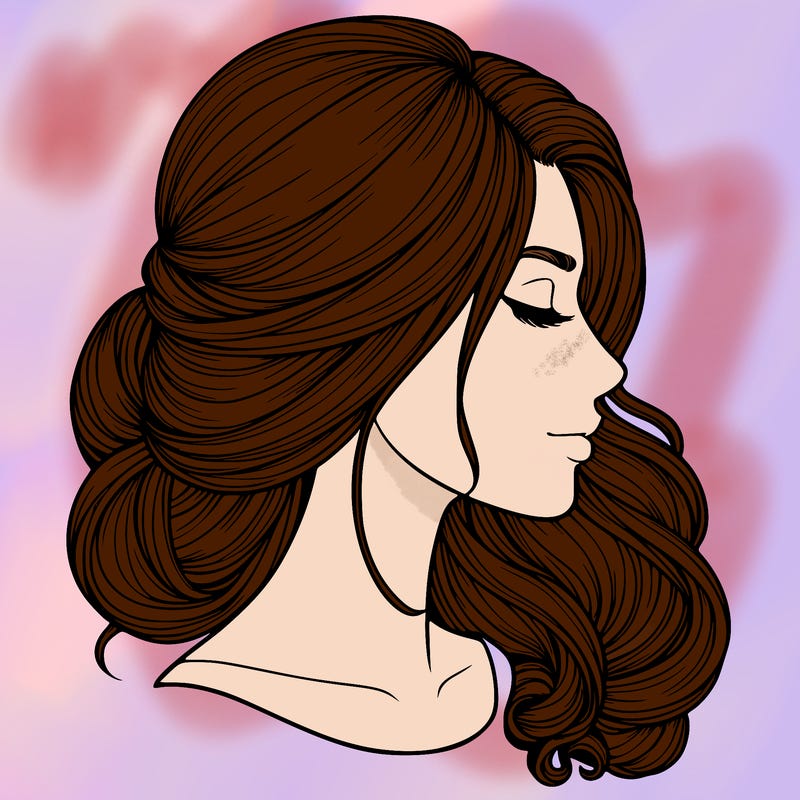 realistic woman's head & hair