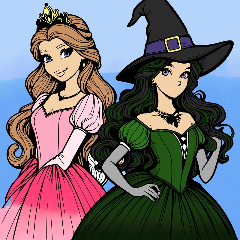 a realistic princess and a witch