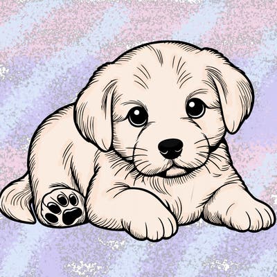 a cute realistic puppy