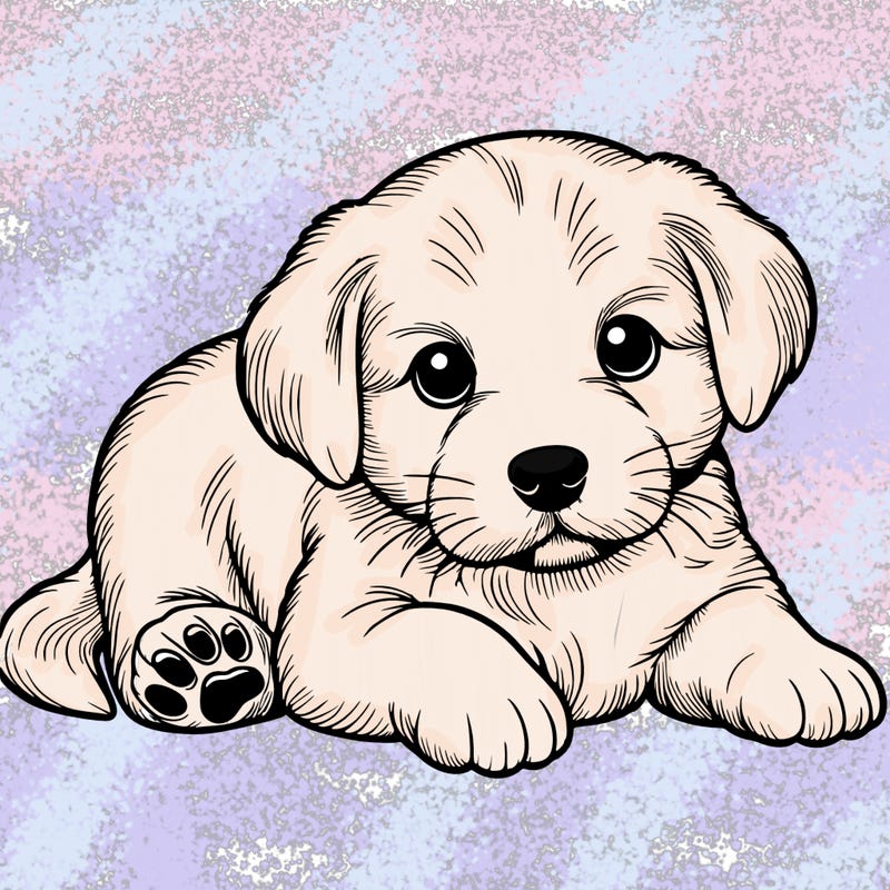 a cute realistic puppy