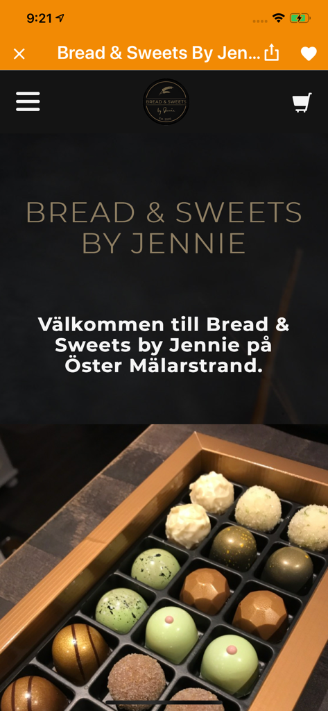 Gastrogate - Profil de l'application Gastrogate pour Bread and Sweets by Jennie montrant des chocolats artisanaux