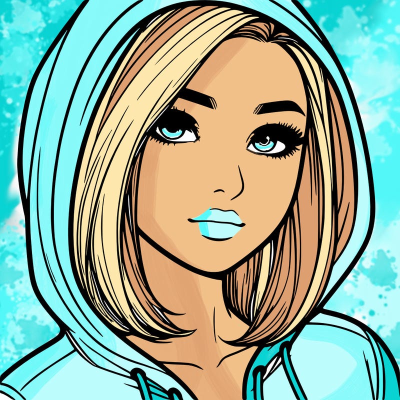 realistic adult girl with hoodie on