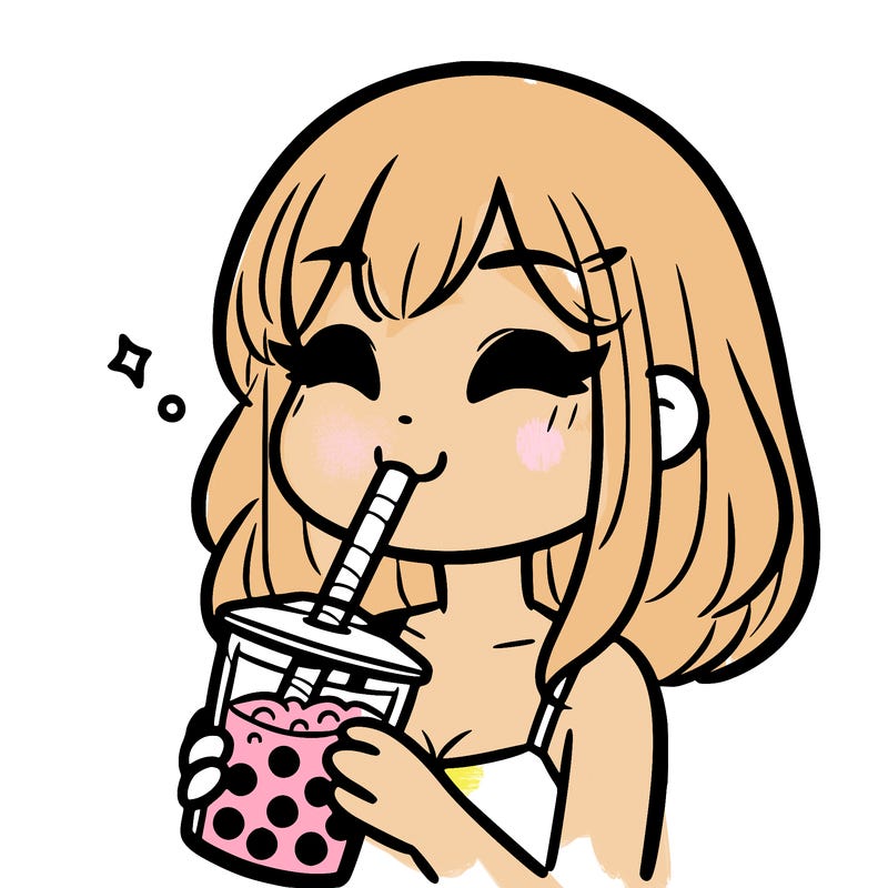 a girl drinking boba