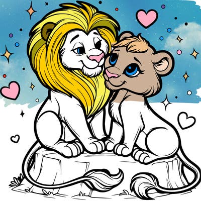 lion and lioness inlove