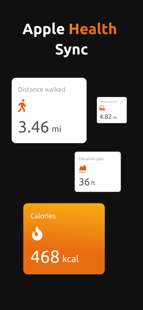 Apple Health synchronization showing calories and walking distance for golf rounds