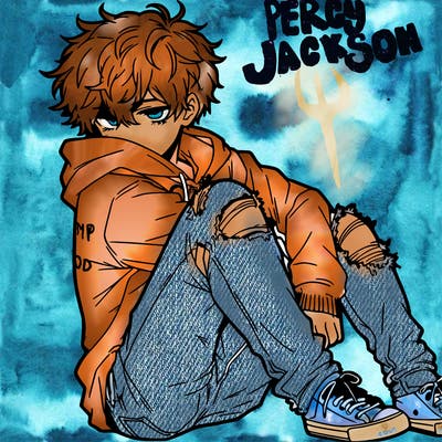 a male hoddie ripped jeans messy hair anime