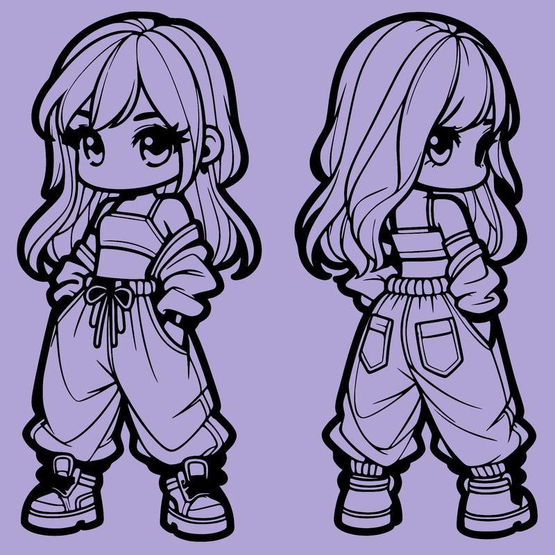 girl in crop top and baggy pants