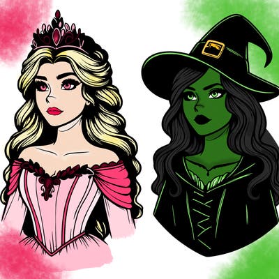 princess and witch realistic
