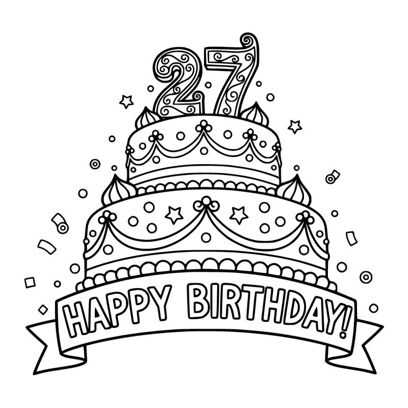 27th birthday cake