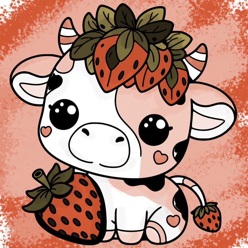 cute strawberry cow