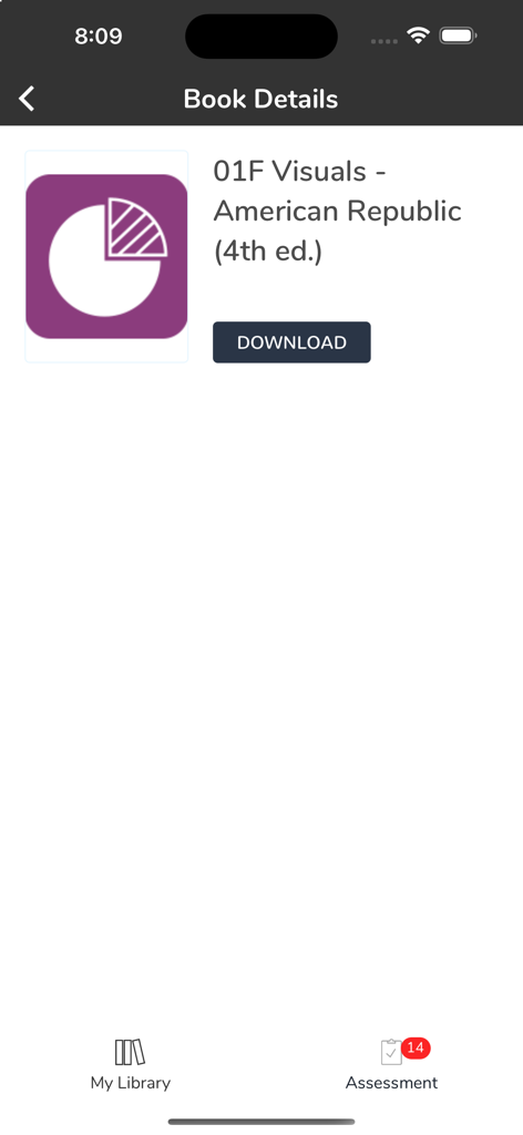 BJU Press Trove - The book details screen of the BJU Press Trove app showing the American Republic curriculum visuals and a download button.